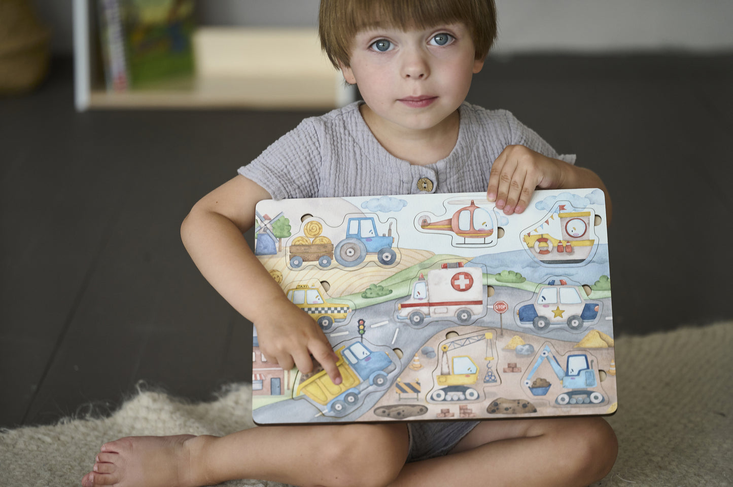 Trasporta il puzzle di legno