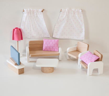 Casa de bonecas de móveis