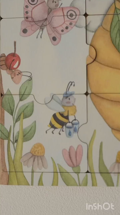 Waar honing bijen levende houten puzzel